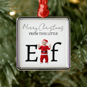 Christmas Baby Elf First Christmas Metal Tree Decoration