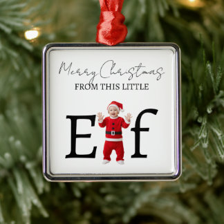 Christmas Baby Elf First Christmas Metal Tree Decoration