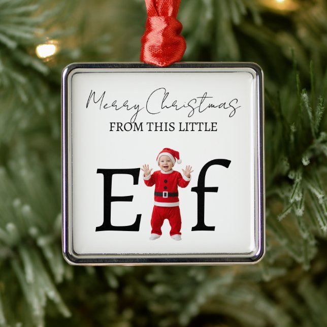 Christmas Baby Elf First Christmas Metal Tree Decoration (Tree)