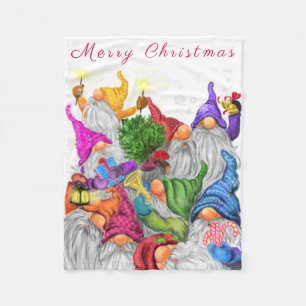 Christmas Baby Fleece Blanket Gnome Party - Fun