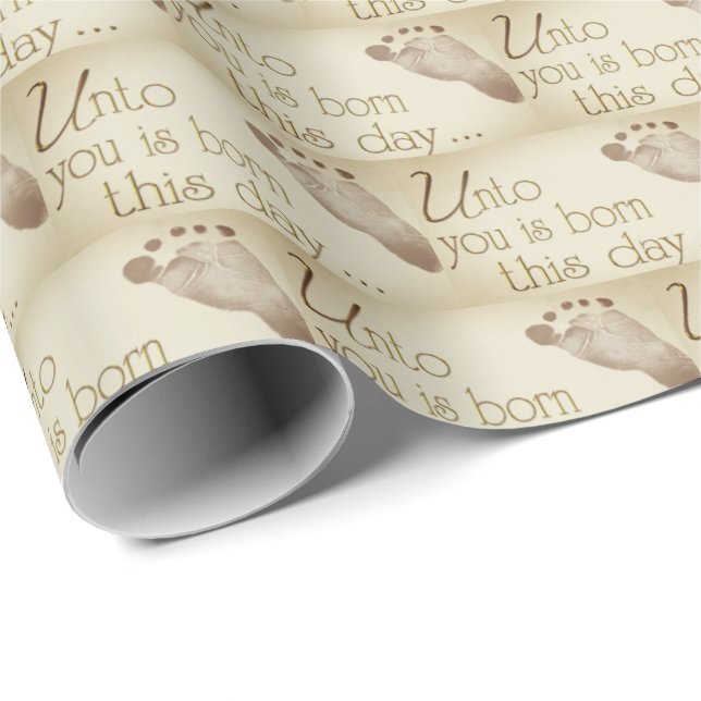 Christmas baby footprint wrapping paper (Roll Corner)