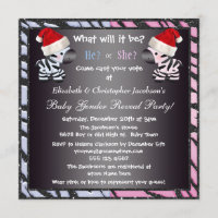 Christmas Baby Gender Reveal Zebras & Animal Print