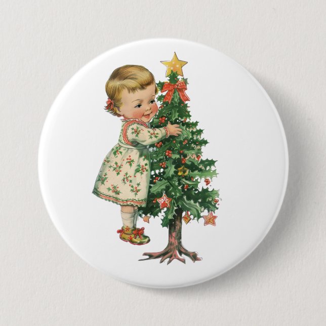 Christmas Baby Girl 7.5 Cm Round Badge (Front)