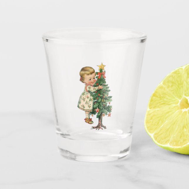 Christmas Baby Girl  Shot Glass (Front)