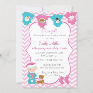 Christmas Baby Girl Shower Invitation