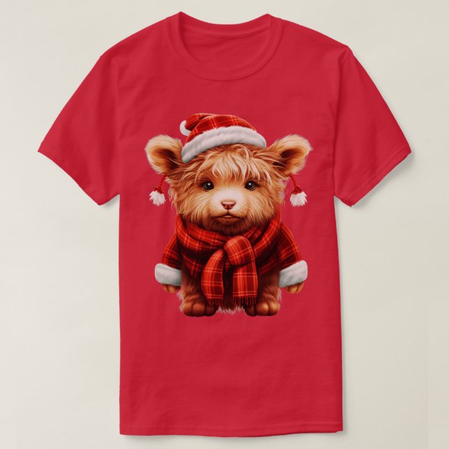Christmas Baby Highland Cow 4 T-Shirt (Design Front)