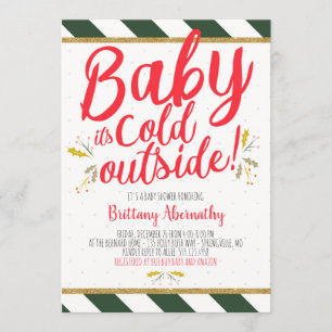 Christmas Baby It's Cold Outside Baby Shower Invitation