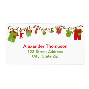 Christmas Baby Laundry Boy Shipping Labels