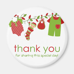 Christmas Baby Laundry Boy Thank You Magnet