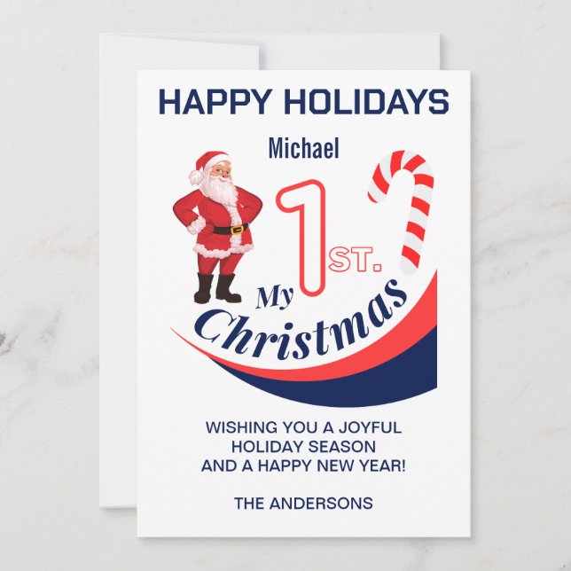  Christmas Baby "My 1st Christmas" Holiday Card (Front)