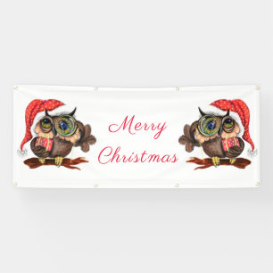 Christmas Baby Owl with Gift Banner