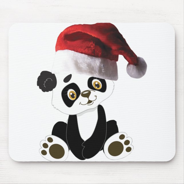 christmas baby panda bear mouse mat (Front)