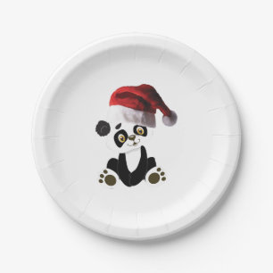 Christmas Baby Panda Paper Plate