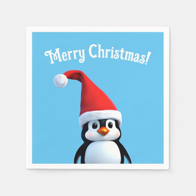 Christmas baby Penguin Napkin (Front)