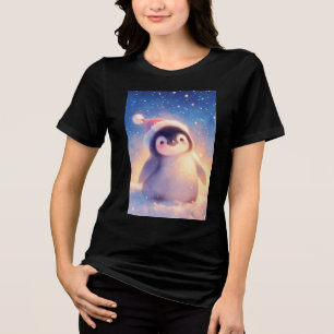 Christmas Baby Penguin Tri-Blend Shirt