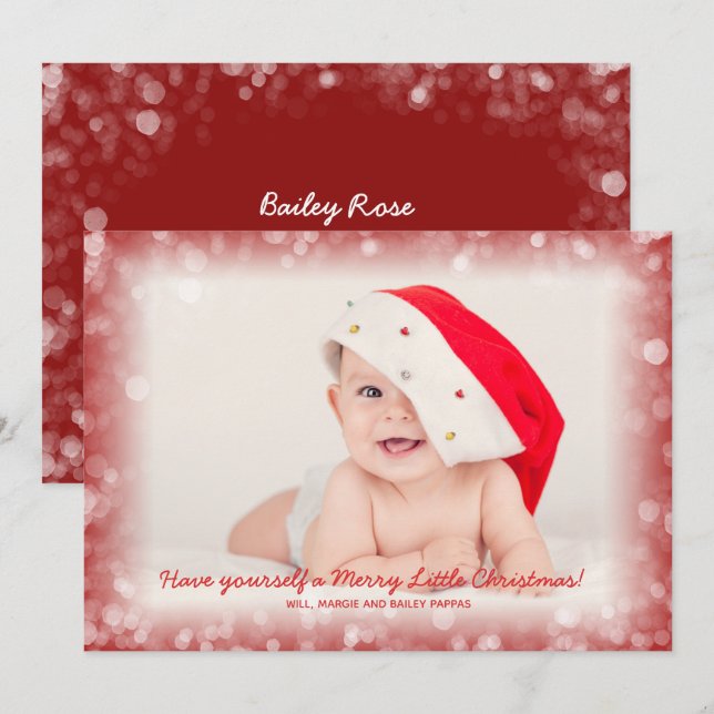 Christmas Baby Photo Birth Announcements (Front/Back)