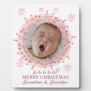 Christmas Baby Photo For Grandma And Grandpa  Plaque
