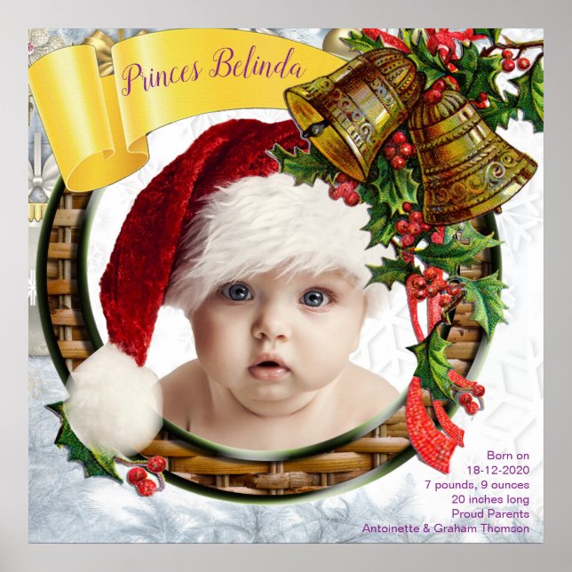 Christmas Baby Photo frame Poster (Front)