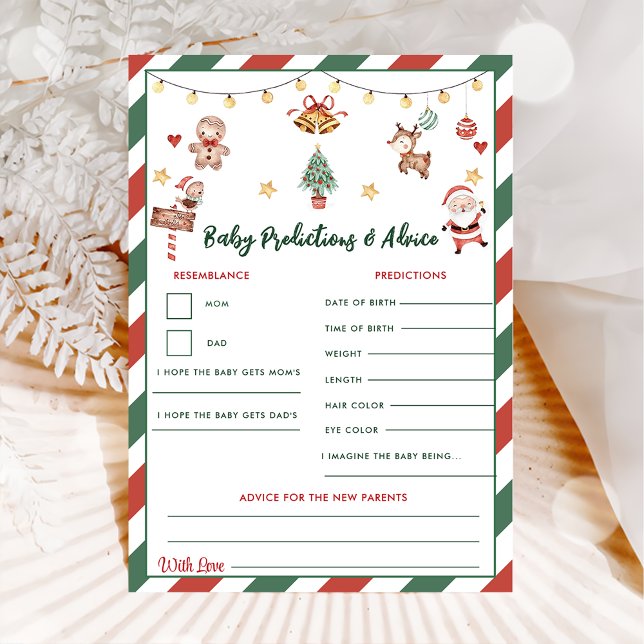 Christmas Baby Predictions & Advice Game Card (Creator Uploaded)