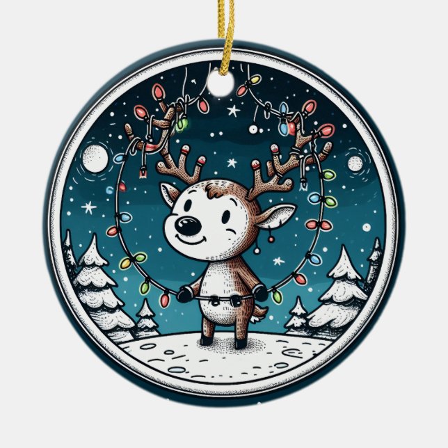 Christmas Baby Reindeer Ornament (Front)