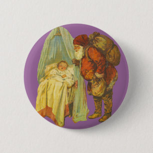 Christmas Baby Santa Clause Vintage 6 Cm Round Badge