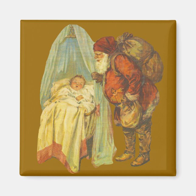 Christmas Baby Santa Clause Vintage Magnet (Front)