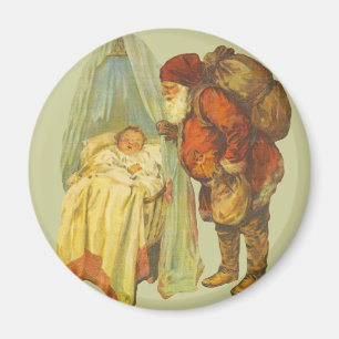 Christmas Baby Santa Clause Vintage Magnet