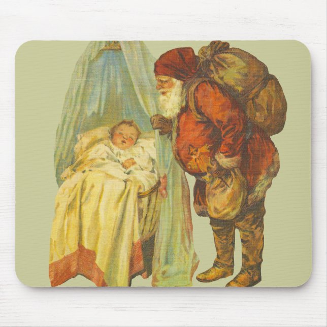 Christmas Baby Santa Clause Vintage Mouse Mat (Front)