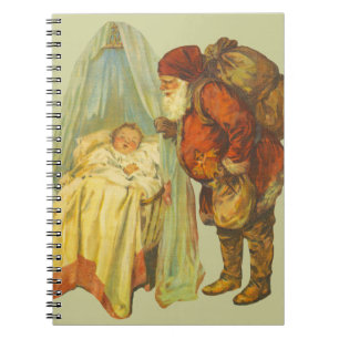 Christmas Baby Santa Clause Vintage Notebook