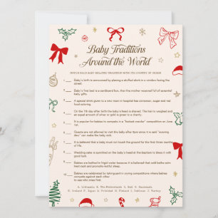 Christmas Baby Shower Baby Traditions Game Card