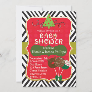 Christmas BABY SHOWER Cake Pops & Tree Invitations