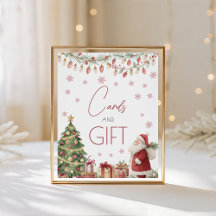 Christmas Baby Shower Cards & Gifts Sign
