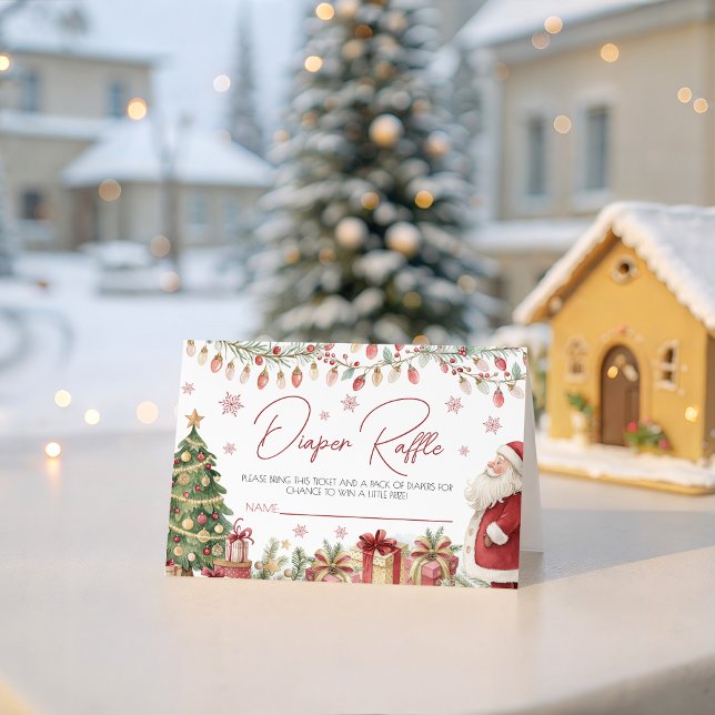 Christmas Baby Shower Diaper Raffle Card (Creator Uploaded)