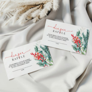 Christmas Baby Shower Diaper Raffle Enclosure Card