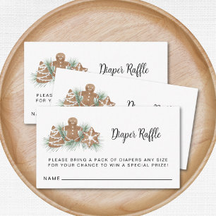 Christmas Baby Shower Diaper Raffle Enclosure Card