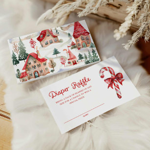 Christmas Baby Shower Diaper Raffle Ticket Enclosure Card