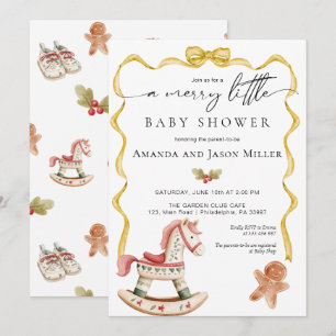 Christmas Baby Shower elegant neutral gold Save The Date