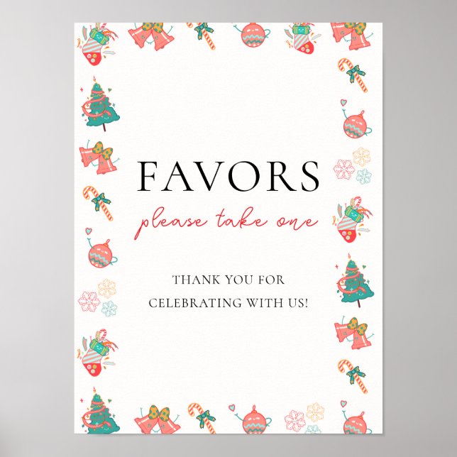 Christmas Baby Shower Favours Sign (Front)