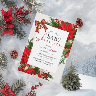 Christmas baby shower festive invitation