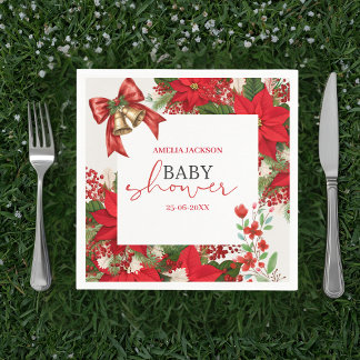 Christmas baby shower festive napkin