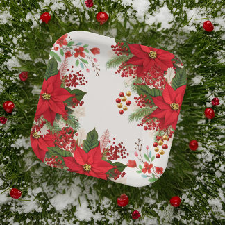 Christmas baby shower festive paper plate