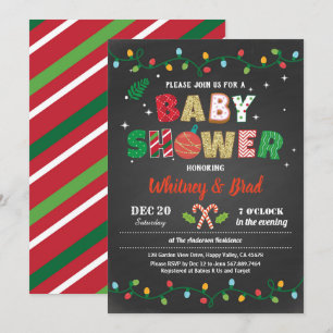 Christmas baby shower gender neutral chalkboard invitation