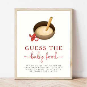 Christmas Baby Shower Guess the Baby Food Sign