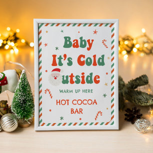 Christmas Baby Shower Hot Cocoa Bar Poster