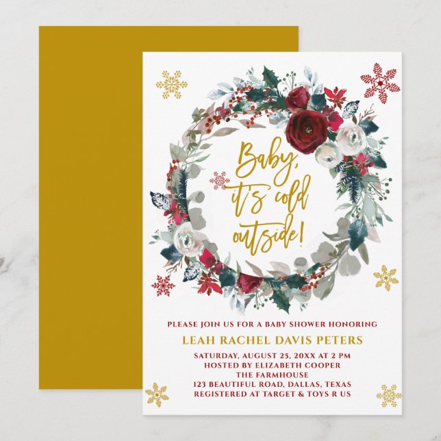 Christmas Baby Shower Invitation (Front/Back)