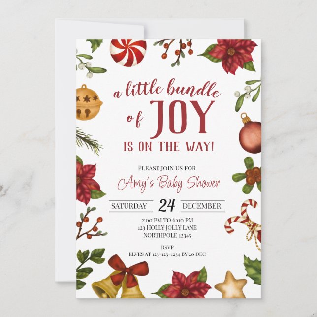 Christmas Baby Shower Invitation (Front)