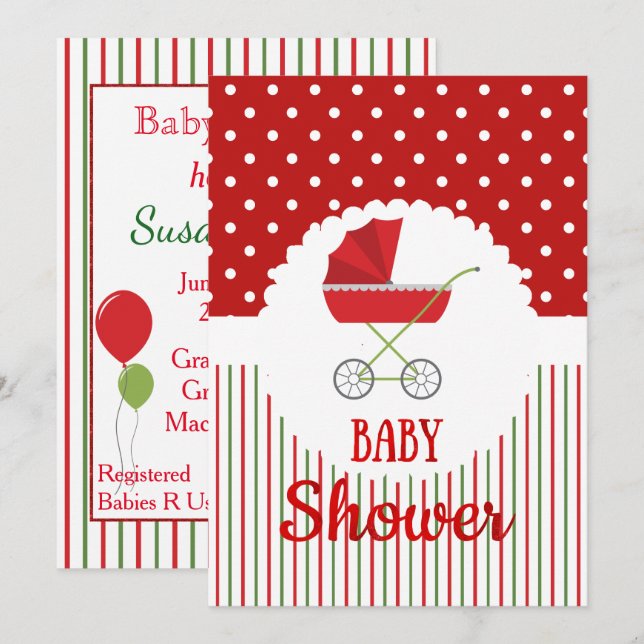 Christmas Baby Shower Invitation (Front/Back)
