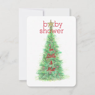 Christmas Baby Shower Invitation - Baby Girl