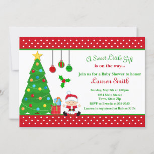 Christmas Baby Shower Invitation Boy