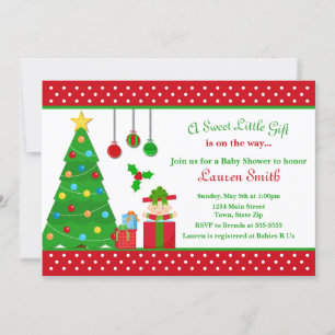 Christmas Baby Shower Invitation Boy Girl